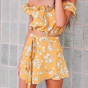 Crop Top with Matching Wrap Skirt